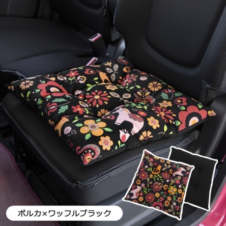 シートクッション 45 45cm 座布団 洗える かわいい おしゃれ 日本製 ポルカ柄 かわいいカー用品 カー雑貨のお店 ココトリコ